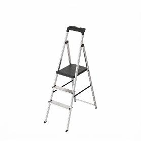 ESCALERA ALUMINIO 3 PEDAÑOS USO DOMESTICO CERTIFICADA EN 131 CON BANDEJA PARA HERRAMIENTAS.