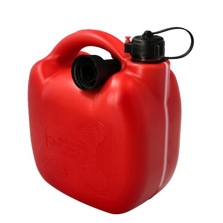 BIDÓN HOMOLOGADO PARA GASOLINA DE 5 LITROS FABRICADO EN POLIETILENO DE ALTA DENSIDAD.