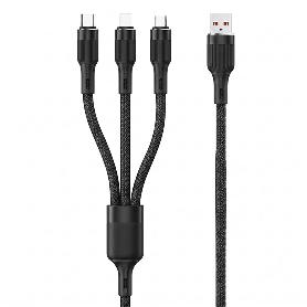 CABLE TRENZADO USB A PARA USB C / LIGHT / MICRO USB