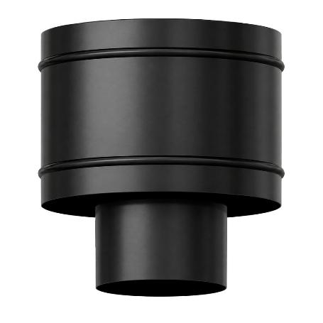 TERMINAL ANTIRREVOCANTE ESTUFA VITRIFICADO NEGRO Ø 150 MM. SOMBRERO TUBO CHIMENEA, SOMBRERO TUBO HUMO, SOMBRERO CAL