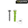 BLISTER TACOS TOPGRIPPER BIMATERIAL CON TORNILLOS Ø 6 MM. 30 PIEZAS TACO ANCLAJE UNIVERSAL, TACO HORMIGON, TACO PLA