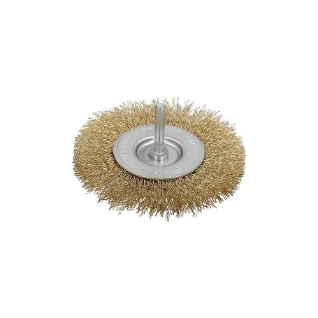 CEPILLO ACERO LATONADO PARA TALADRO. DISCO Ø 50 MM. ESPIGA 1/4 CEPILLO TALADRO ALAMBRE LATÓN, CEPILLO LIMPIEZA, CEP