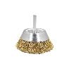 CEPILLO ACERO LATONADO PARA TALADRO TAZA Ø 75 MM. ESPIGA 1/4 CEPILLO TALADRO ALAMBRE LATÓN, CEPILLO LIMPIEZA, CEPIL