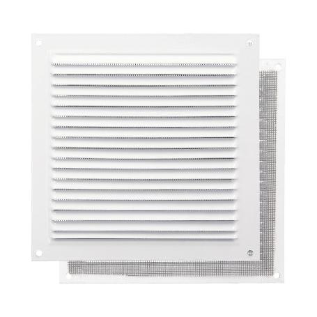 REJILLA VENTILACIÓN ALUMINIO CON MOSQUITERA ATORNILLABLE 175 X 175 MM. COLOR BLANCO