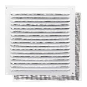 REJILLA VENTILACIÓN ALUMINIO CON MOSQUITERA ATORNILLABLE 200 X 200 MM. COLOR BLANCO
