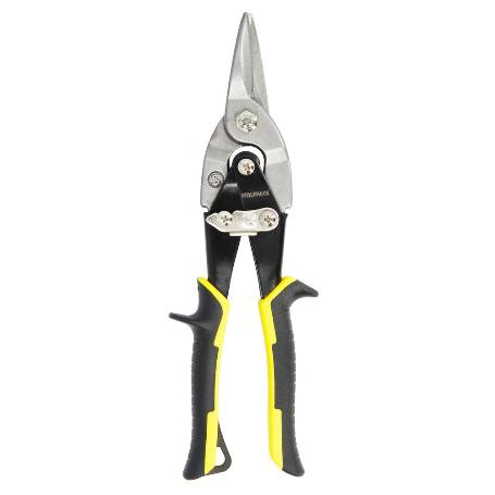 TIJERAS CHAPA CORTE CENTRAL 250 MM. HOJA ACERO AL CARBONO, MANGOS ENGOMADOS, CON DIENTES SERRADOS, CORTACHAPA, TIJE