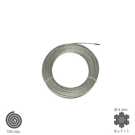 CABLE GALVANIZADO   4 MM. (ROLLO 100 METROS) NO ELEVACION