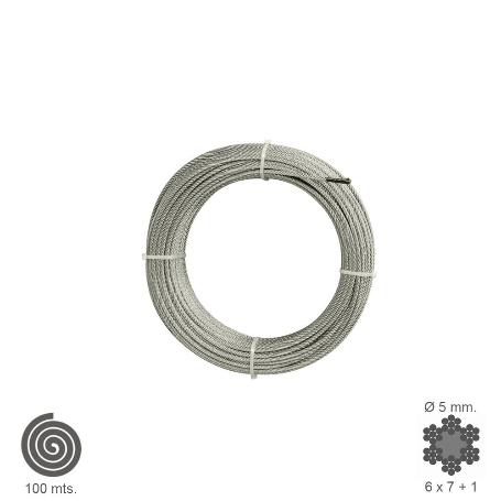 CABLE GALVANIZADO   5 MM. (ROLLO 100 METROS) NO ELEVACION