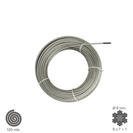 CABLE GALVANIZADO   6 MM. (ROLLO 100 METROS) NO ELEVACION