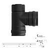 TE CON TAPA ESTUFA PELLET VITRIFICADO Ø80 MM  90°