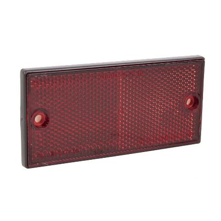 CATADIÓPTRICO RECTANGULAR ROJO 106 X 50 MM CON AGUJERO SIN TORNILLO CON ADHESIVO