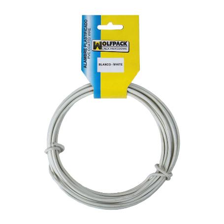 ALAMBRE PLASTIFICADO (ROLLO 25 METROS) BLANCO Nº 16 / 2.7 MM.