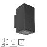 LAMPARA APLIQUE DOBLE GU10 IP65 NEGRO