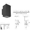 LAMPARA APLIQUE DOBLE GU10 IP65 NEGRO