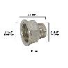 ALARGADERA HEXAGONAL REDUCCCION CROMADA 3/8 MACHO - 1/2 HEMBRA X M10