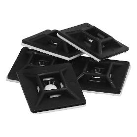 BASE ADHESIVA PARA BRIDAS 19X19 MM. NEGRA BOLSA 100 UNIDADES