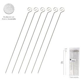 PINCHITOS ACERO INOXIDABLE GRANDES 40 CM. (BLISTER 6 UNIDADES) SATURNIA
