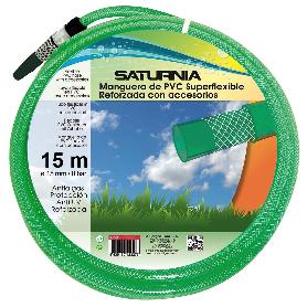 MANGUERA LATFLEX REFORZADO 15 MM. -  5/8 ROLLO 15 METROS CON ACCESORIOS
