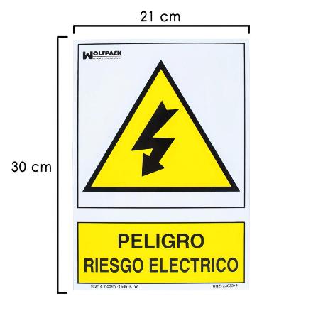 CARTEL PELIGRO ELECTRICO 21X 30 (ALT.) CM.