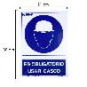 CARTEL OBLIGATORIO USAR CASCO 21X 30 (ALT.) CM.