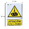 CARTEL PELIGRO CARGA SUSPENDIDA 21X 30 (ALT.) CM.