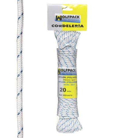 CUERDA NYLON ALTA TENACIDAD BLANCA / AZUL (MADEJA 20 M.)