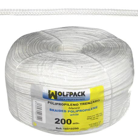 CUERDA TRENZADA POLIPROPILENO BLANCA       (BOBINA 200 M.)