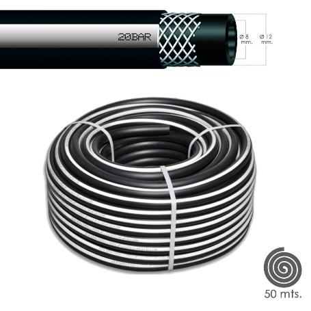MANGUERA AIRE COMPRIMIDO NEGRO   8 X 17 MM. 20 BARES ROLLO 50 METROS