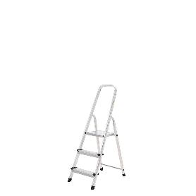 ESCALERA ALUMINIO 3 PELDAÑOS PLEGABLE, USO DOMÉSTICO, ANTIDESLIZANTE, LIGERA Y RESISTENTE