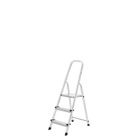 ESCALERA ALUMINIO 3 PELDAÑOS PLEGABLE, USO DOMÉSTICO, ANTIDESLIZANTE, LIGERA Y RESISTENTE
