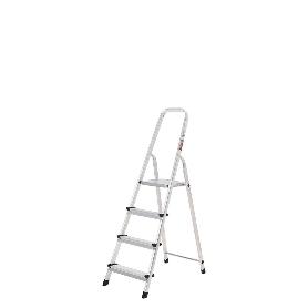 ESCALERA ALUMINIO 4 PELDAÑOS PLEGABLE, USO DOMÉSTICO, ANTIDESLIZANTE, LIGERA Y RESISTENTE