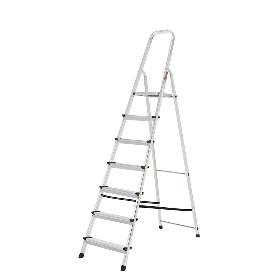 ESCALERA ALUMINIO 7 PELDAÑOS PLEGABLE, USO DOMÉSTICO, ANTIDESLIZANTE, LIGERA Y RESISTENTE