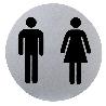 CARTEL ALUMINIO BAÑO HOMBRE/MUJER Ø12 CM.