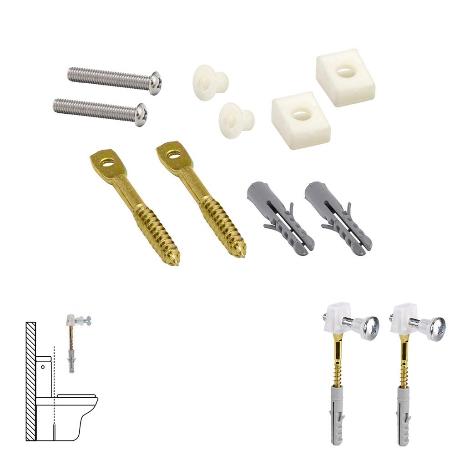 KIT SANITARIO FIJACIÓN WC  HORIZONTAL 5X70 MM. (2 PIEZAS)