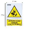 CARTEL CUIDADO CON LOS PERROS 21X 30 (ALT.) CM.