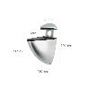 SOPORTE PELICANO REGULABLE PARA ESTANTE 1 / 20 MM. CROMO MATE (1 PIEZA)