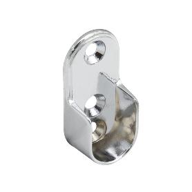 SOPORTE LATERAL OVAL PARA TUBO Ø 16 MM. CROMADO