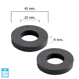 IMAN WOLFPACK FERRITA ARO Ø 45X20X8 MM. (BLISTER 2 PIEZAS)
