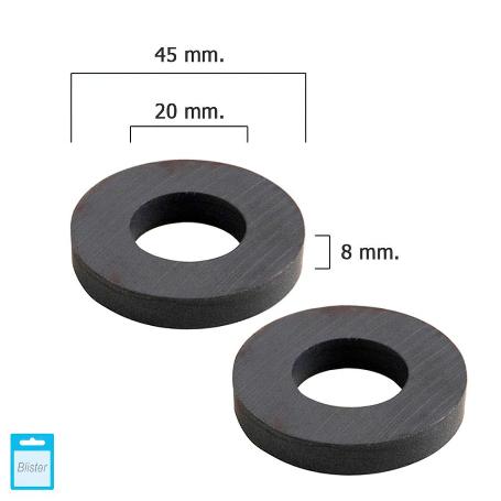 IMAN WOLFPACK FERRITA ARO Ø 45X20X8 MM. (BLISTER 2 PIEZAS)