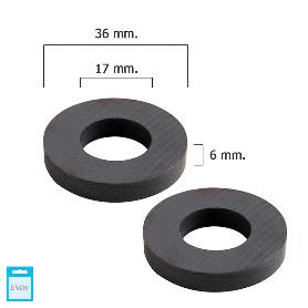 IMAN WOLFPACK FERRITA ARO Ø 36X17X6 MM. (BLISTER 2 PIEZAS)