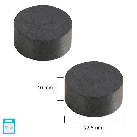 IMAN WOLFPACK FERRITA REDONDO Ø 22,5X10 MM. (BLISTER 2 PIEZAS)