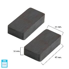 IMAN WOLFPACK FERRITA RECTANGULAR 47X22X10 MM. (BLISTER 2 PIEZAS)