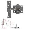 CERROJO B-7 LLAVE Y PULSADOR PASADOR DE 143MM CILINDRO DE PERA DE 50MM