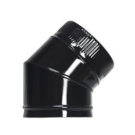 CODO ESTUFA LISO NEGRO VITRIFICADO Ø 200 MM. 45°