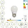 BOMBILLA LED ESFERICA E27 5 W. - 40 W. 470 LÚMENES. LUZ CÁLIDA (3.000 °K).