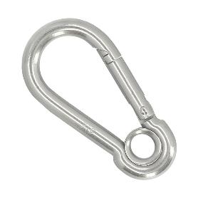MOSQUETON BOMBERO INOXIDABLE CON OJO  60 MM. USO DOMESTICO