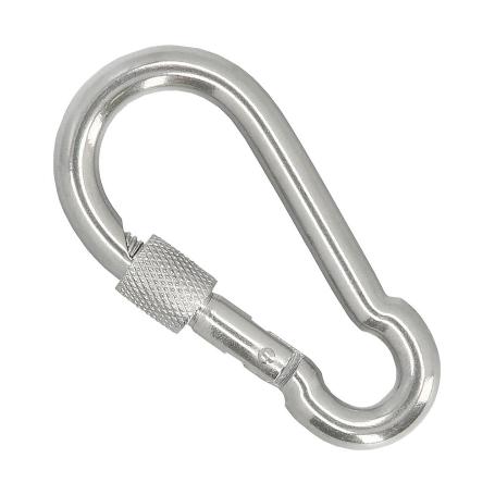 MOSQUETON BOMBERO INOXIDABLE CON SEGURO   60X6 USO DOMESTICO