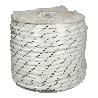 CUERDA POLIESTER TRENZADA BLANCO / AZUL  5 MM. BOBINA 200 M.