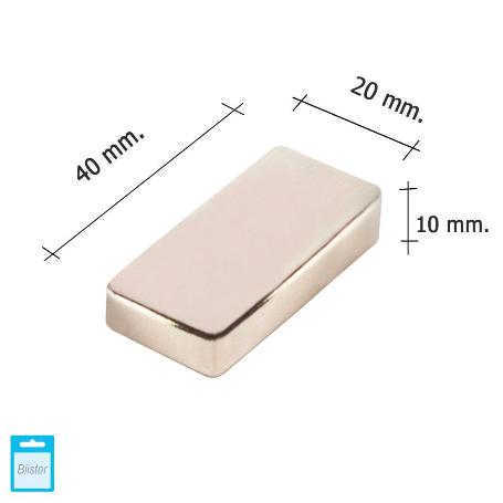 IMAN WOLFPACK NEODIMIO RECTANGULAR 40X20X10 MM. (BLISTER 1 PIEZA)
