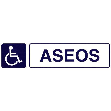 ROTULO ADHESIVO 250X63 MM.  ASEOS MINUSVALIDOS